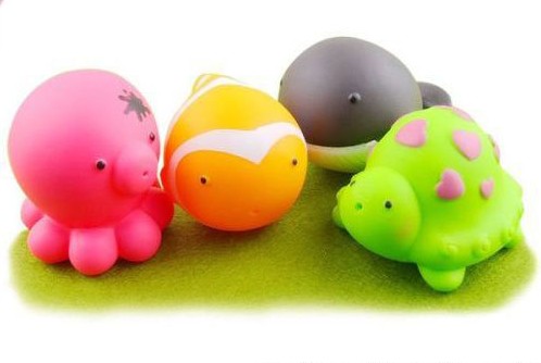Custom Soft Plastic Rubber Bath Toys Sea Animal Shaped Phthalate Free PVC