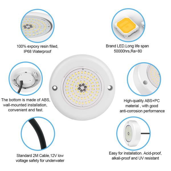 6W RGB DMX LED éclairage de piscine IP68 étanche AC12V
