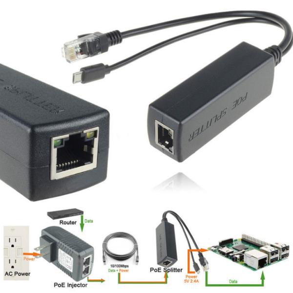 48V to 5V 2.4A PoE Splitter ABS Ethernet Module for Hassle-Free Power Over Ethernet