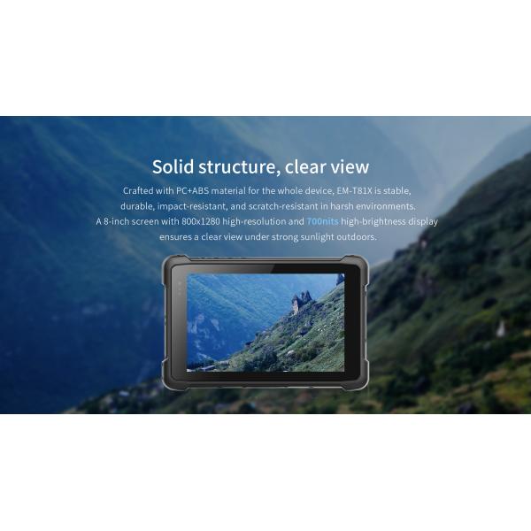 Водостойкий IP65 8-дюймовый прочный планшет с NFC и ARM Octa-Core процессором Android 10