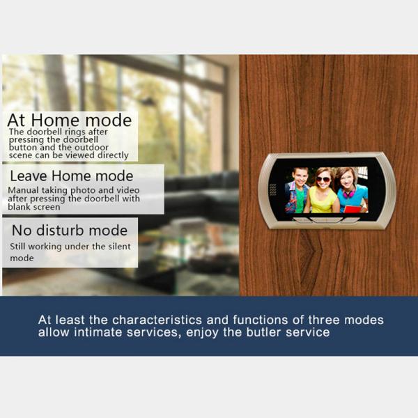 4.3 Digital Door Peephole Viewer Photo Video Camera Recorder Home Security Smart PIR Video Doorbell IR LED Night Vision