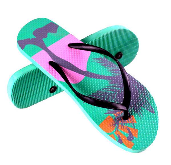 V strap full color printed  Women Flip flops  thongs slipers manufacturers