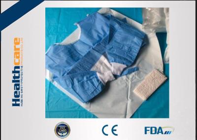 Fato médico descartável biodegradável dos vestidos cirúrgicos com cor azul de 4 correias de cintura