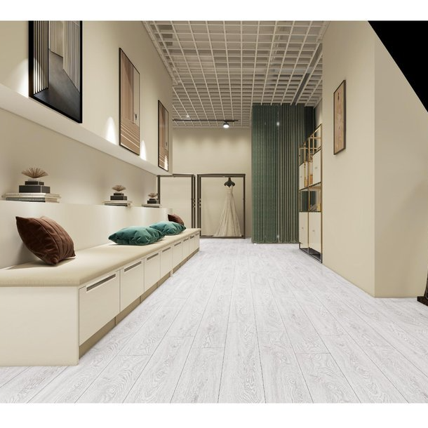 Cream / Off White SPC Flooring Waterproof SPC Click Lock Flooring For Home / Hotel