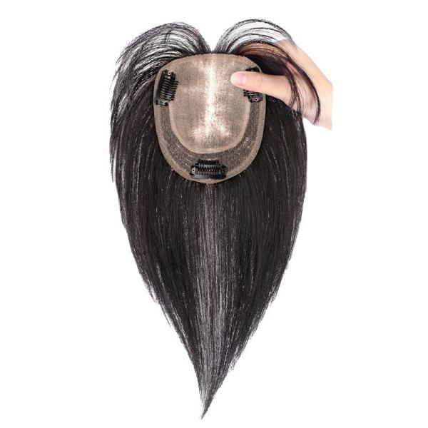 110% Density Silk Base Toupee with Bangs Brazilian Wedding Bridal Hair Accessory