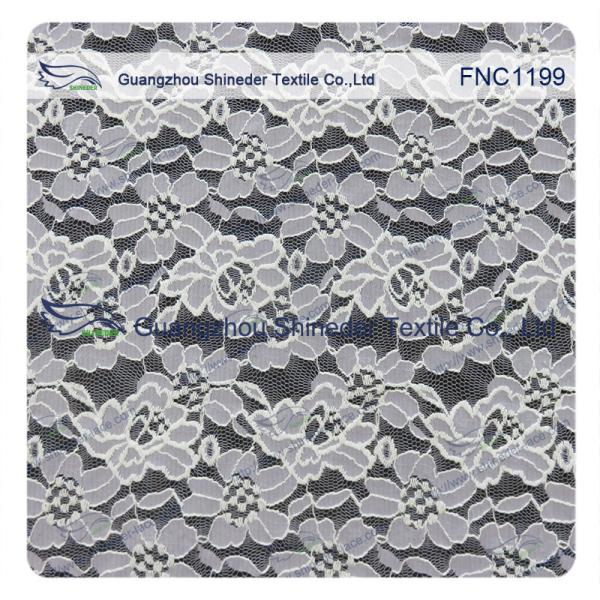 Cotton Nylon Lace Fabric of Floral pattern for Fashion Garments, Wedding Dress