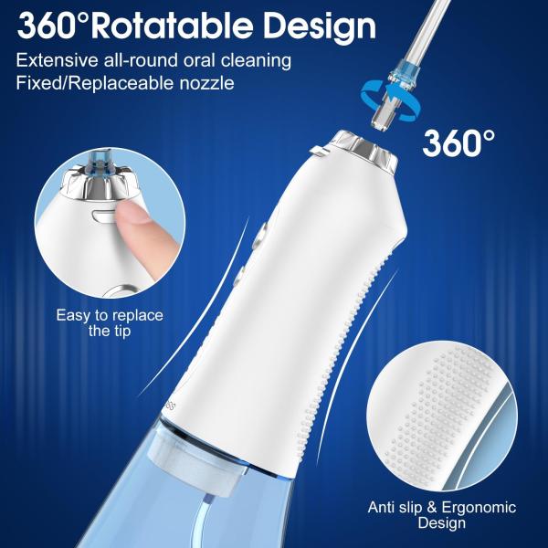 HF-6 Upgraded Cordless Water Dental Flosser Electric Dental Oral Irrigator Professional Water Flosser Teeth Cleaner H2ofloss