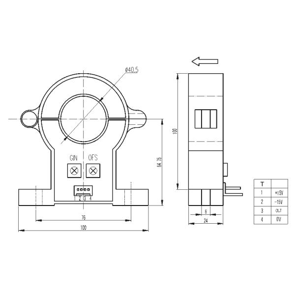 DC Current Sensor HKC-EKB Series Clamp-On Mounting for Battery Supplied Applications and DC Motor Drives