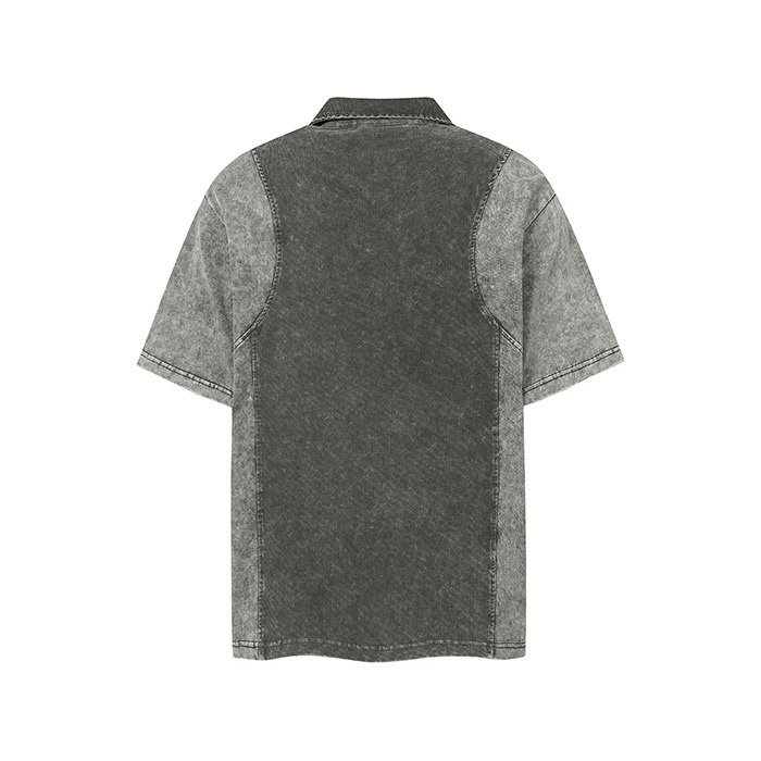 Oversized Men's Custom Polo Shirts 280GSM Color Block Polo Shirt Drop Shoulder