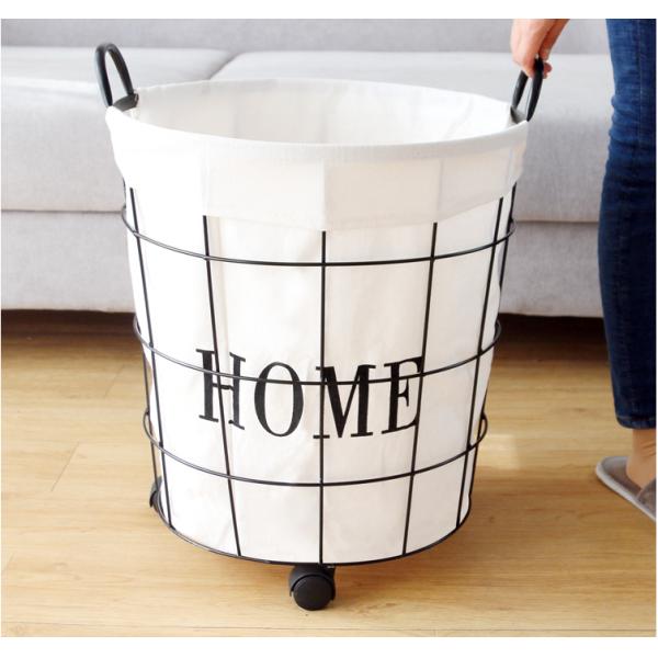 Iron Round Household Laundry Basket North Europe Dirty Clothes Basket Toy Litter Basket