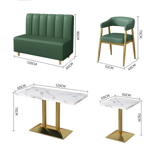 Wholesale Sofa Seating Booth Restaurant Furniture Fabric Sofa Light Luxury Coffee Cafe Dining Table and Chairs Sets