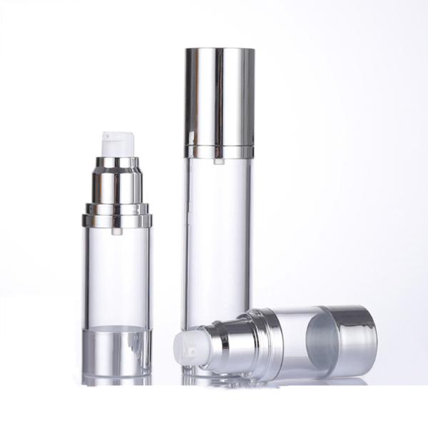 Aluminum Cap Clear AS Plastic Dispensing Serum Bottle With Pump 10ml - 30ml