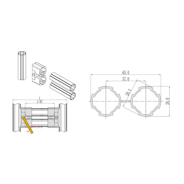 Hot Sale DY28-06A Duplex General Aluminum Alloy Lean Tubes Metal Pipe