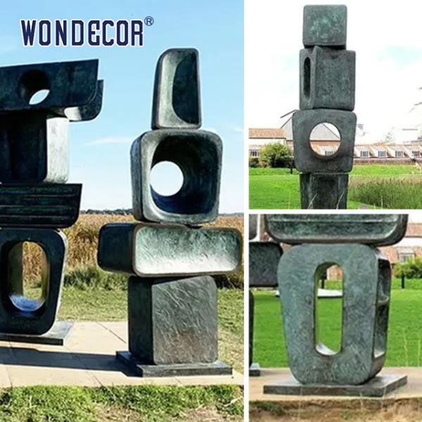 Наружный сад 3D Бронзовые статуи Скульптура Металлическое украшение Большое современное геометрическое искусство