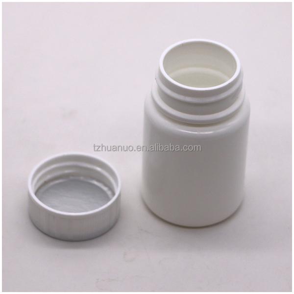 30ml Capacity HDPE Portable White Plastic Pill Tablet Container with Child Safety Cap