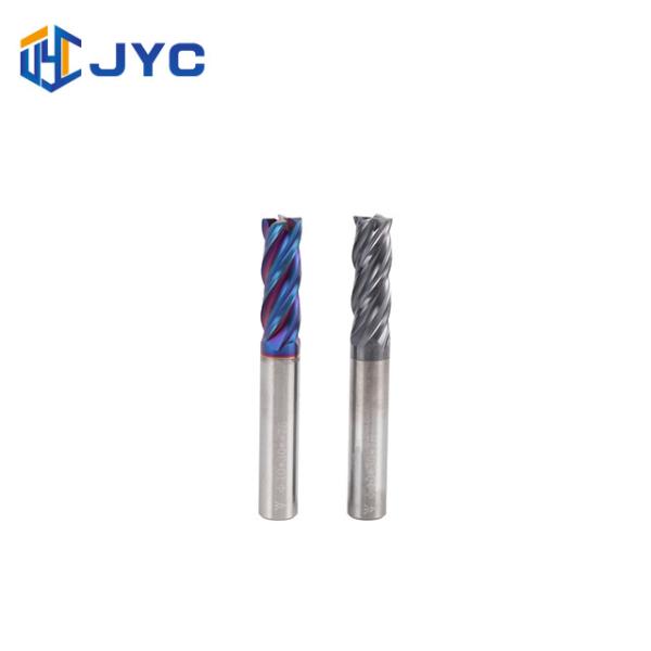 CNC Solid Carbide Milling Cutters 4 Flutes Flat End Mill Tin Coated