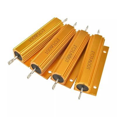 RX24 50W 5 Percent High Power Resistor Aging Load Audio LED Car Resistor 100 Ohm Gold Aluminum Shell