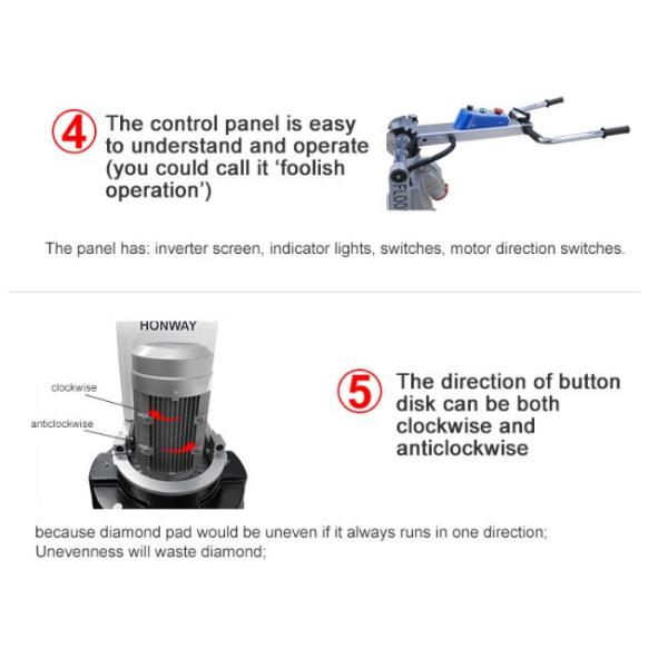 Terrazzo Marble Granite Concrete Polishing Equipment , Cement Floor Grinder Rental