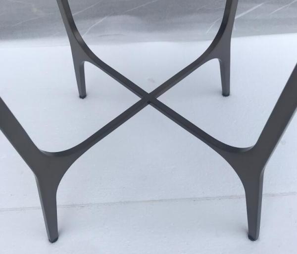 Stone top Antiique bronze finish metal side table/end table/coffee table for 5-star hotel bedroom