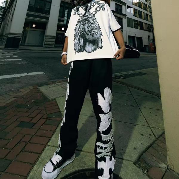 Street Wear Graphic Design 300Gsm Man Oversized Cropped Boxy Tee Shirt