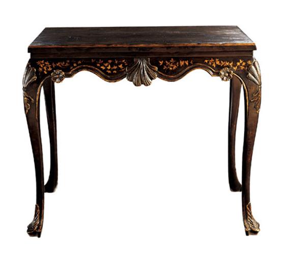 Luxurious Black Wood Console Table For Modern Living Room , Round Console Table