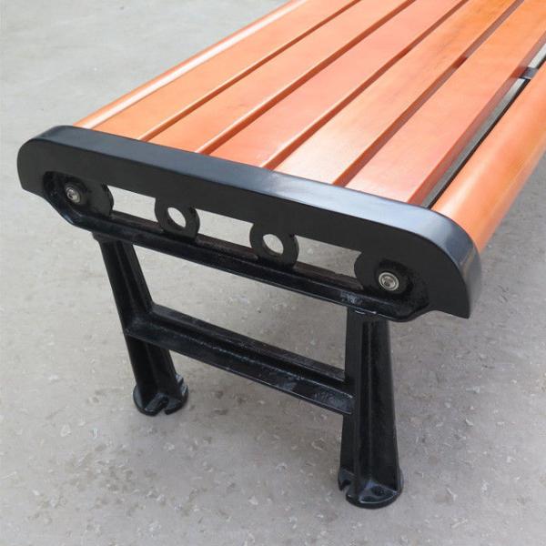 380mm High Backless Cast Iron And Wood Garden Bench