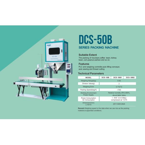 Tiempo largo DCS-50B1 Ewinall 5-25kg del buen uso de la empaquetadora del grano del molino de arroz