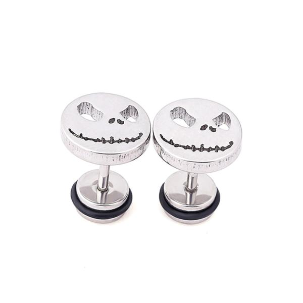 Skull earring bad smile stud earrings Halloween ear stud man woman unisex fashion ear piercing jewelry