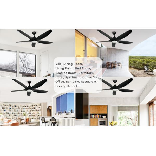 led ceiling fan fã de teto 60inch de baixo nível de ruído 38W com controlo a distância bem escolhido de 5 velocidades