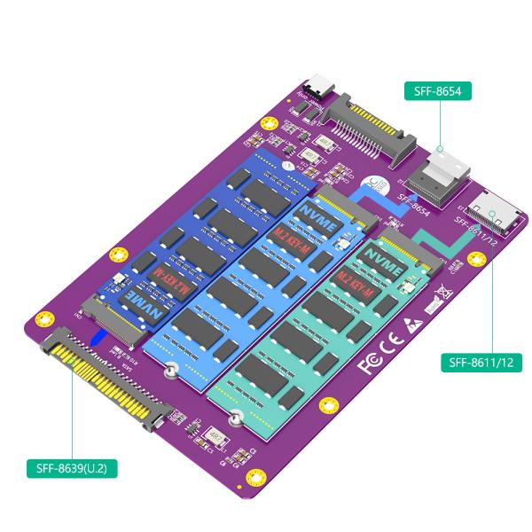 M.2 NVMe to SFF-8611/8654/U.2 Adapter 6Gb/s Bandwidth