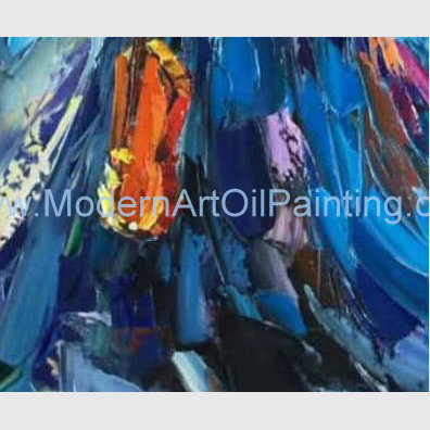 Palettle Knife Female Oil Painting Colorful Woman Abstract Canvas Art