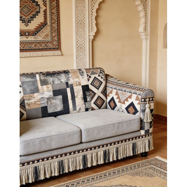 Desert Bedouin Style Geometric Patchwork Print Sofa Fabric
