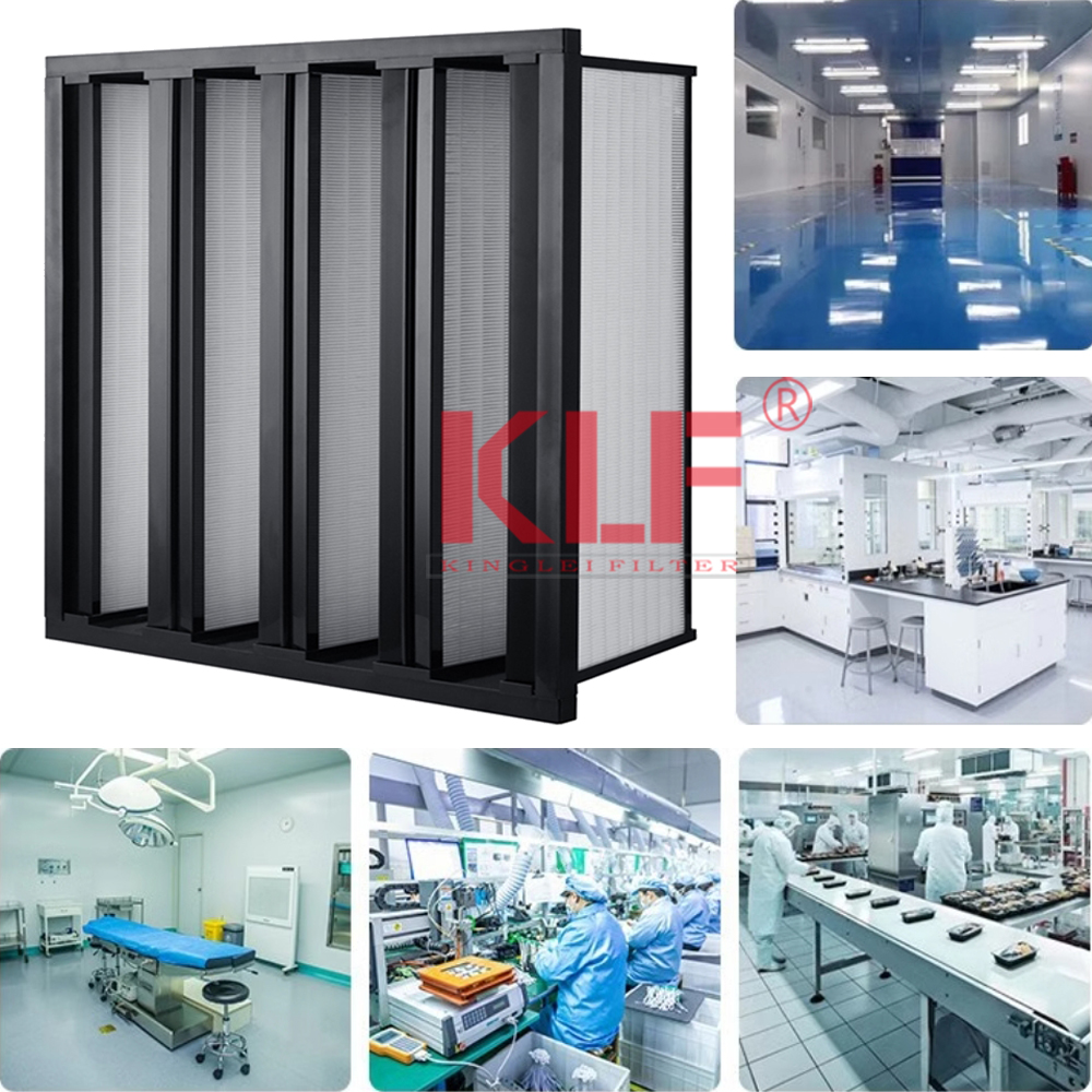 Large Air Volume High Efficiency HEPA Filter with Fiberglass Construction for Commercial and Industrial Use