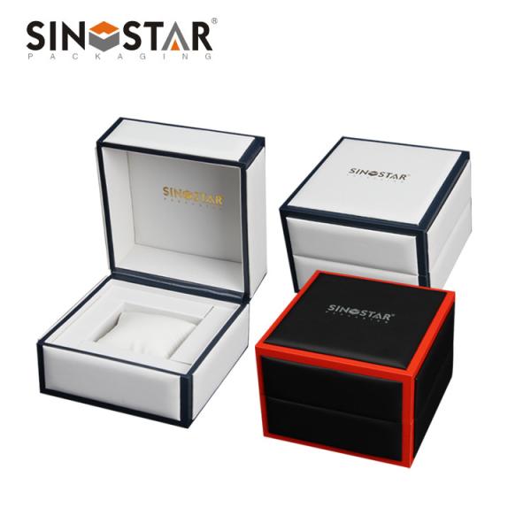 Leather Watch Box With Glossy Varnishing Surface Disposal For Watch Storage And