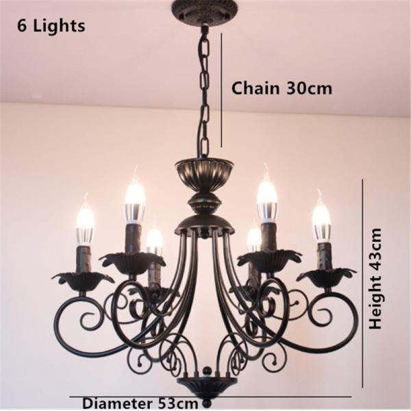 Vintage Loft Retro Chandelier Beige Black Color Vintage lustre American Candle Chandelier(WH-CI-146)
