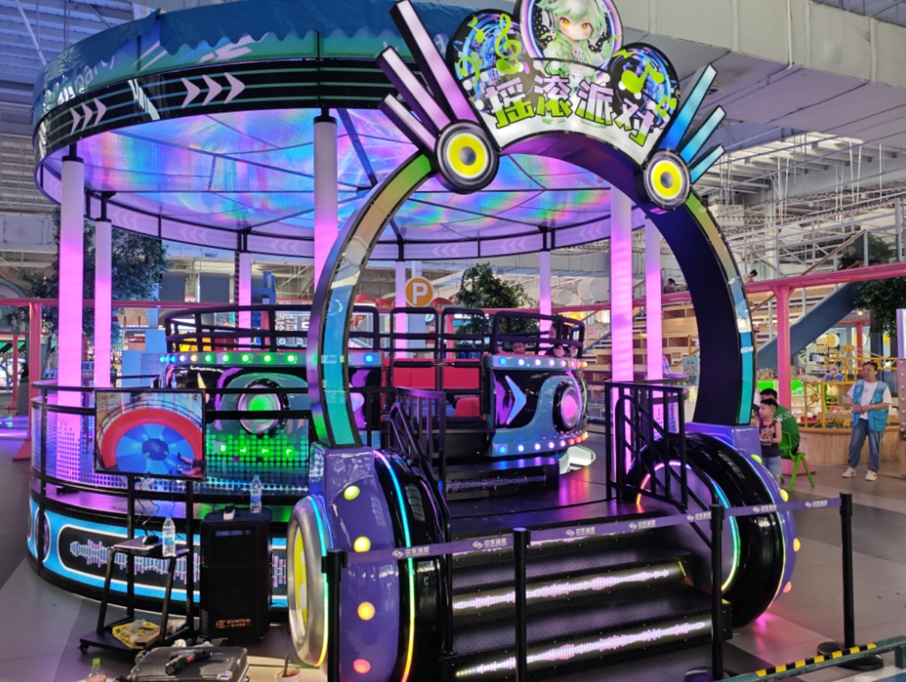 Outdoor Rhythmic Tagada Fair Ride Disco Turntable 24 Seat For Children