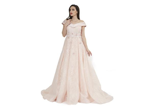 Embroidery Lace Muslim Long Evening Gowns Custom Size XS , S , M , L , XL