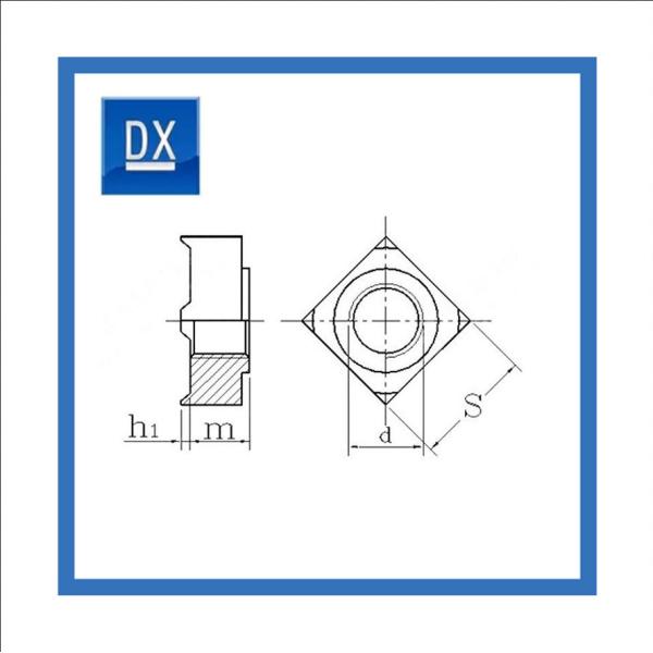 Тип угла квадрата M5 M6 M8 M10 M12 M14 внутренний гайка заварки пятна стали углерода
