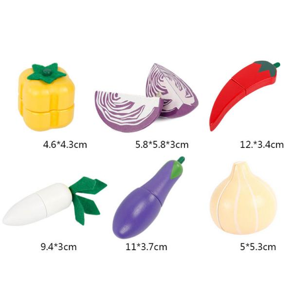 вырезывание плода 4.5cm деревянное установило набор игры роли кухни овощей