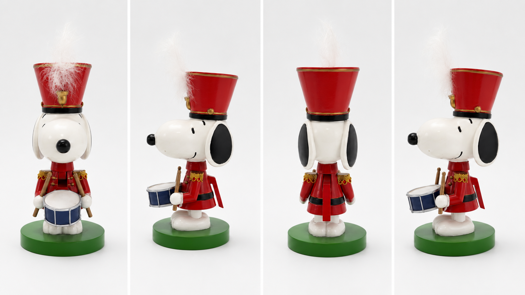 Custom Red Hat Cartoon Dog Drummer Nutcracker for Christmas Display
