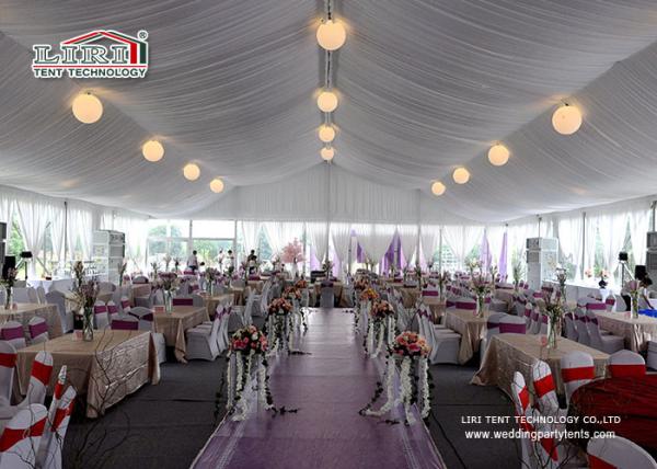 15m by 40m White PVC Waterproof Luxury Wedding Tents , White Wedding Reception Tent