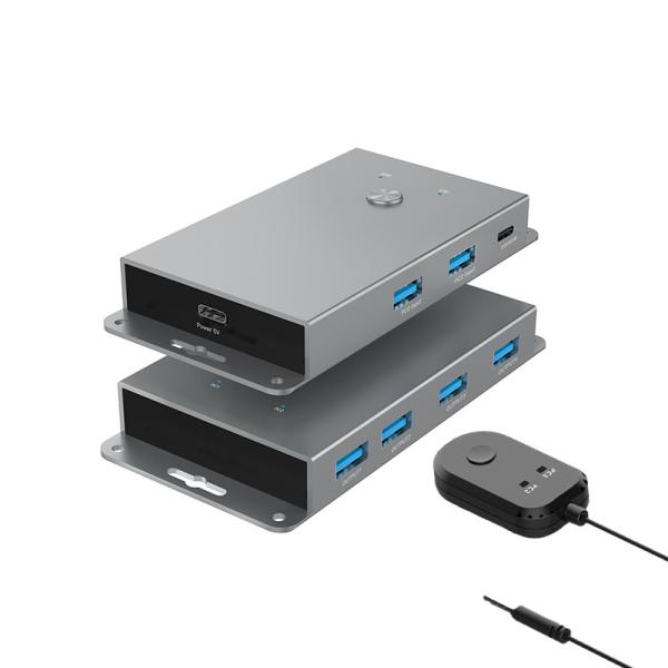 Commutateur USB 3.0 KVM 2x4 Pour deux PC Partager quatre périphériques USB A Commutateur KVM