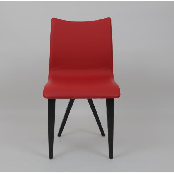 Lxury Upholstery Nordic Restaurant Leather Dining Chair Metal Red