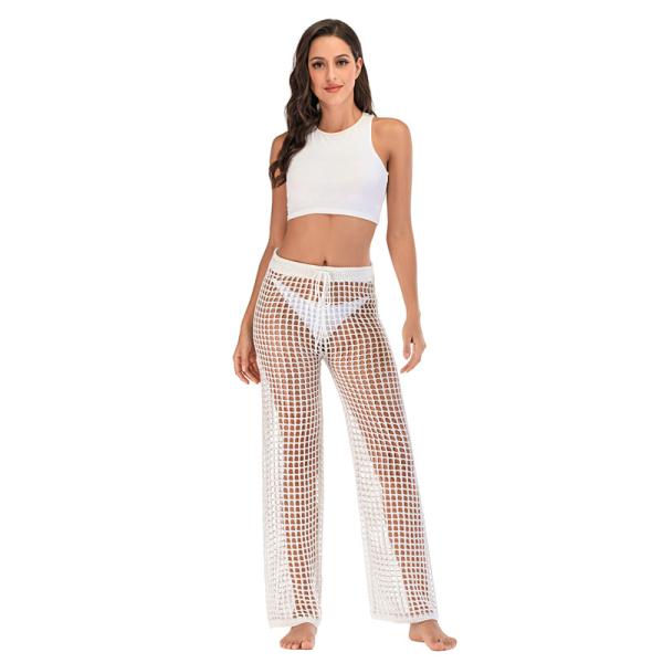 Casual Hollow Pants 100% Polyester Knitted Sexy Women'S Beach Pants