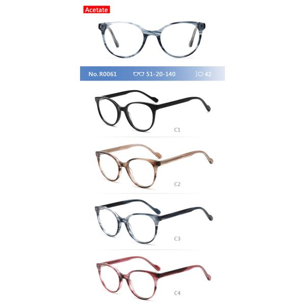 Нашивка Woodgrain зрелищ восхитительных стекел рамки ацетата круга моды оптически