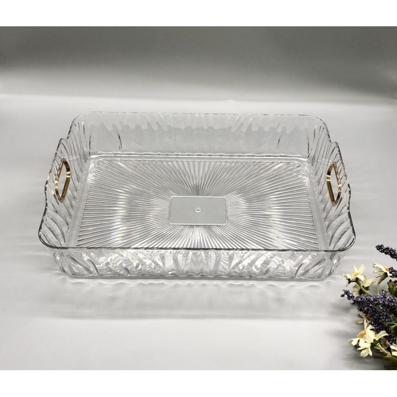 Custom Clear Fruit Serving Tray - Portable Dessert Plate for Coffee Table Living Room