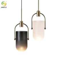 Chapeamento do ferro de GU10 1-Light e fumo de vidro Gray Pendant For Bedroom