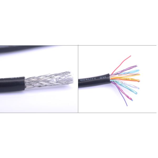 Twisted Pair Male To Male DVI Cable Environment Friendly With Double Ferrite