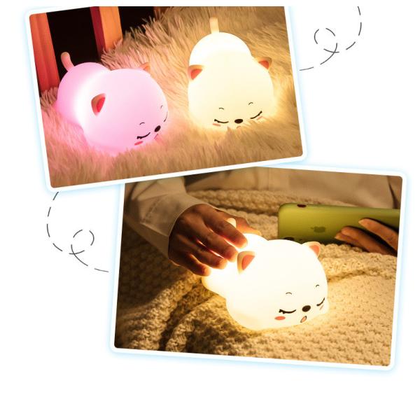 Ночной фонарь для детей Милый силиконовый щенко Ночной фонарь с 2 уровня яркости 7 цветов Каваи сенсорная лампа для спальни