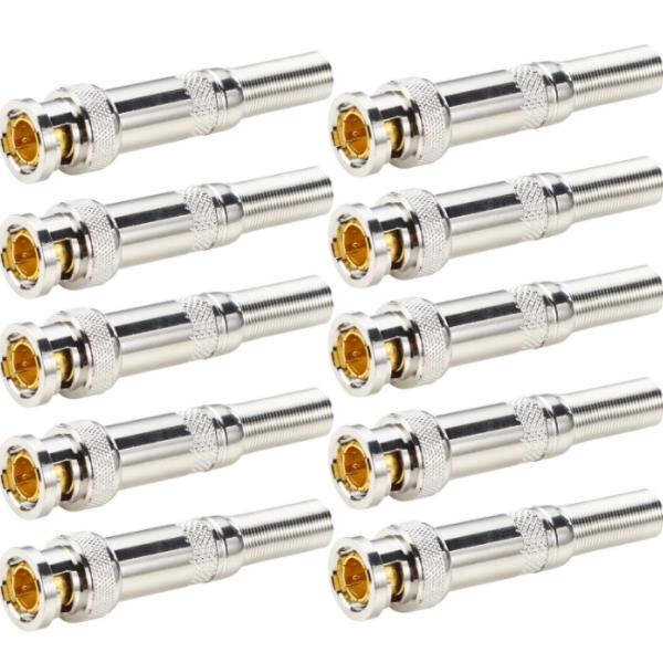 Superior Silver BNC Male Connector Plug Adapter for Audio Video Cable No Welding